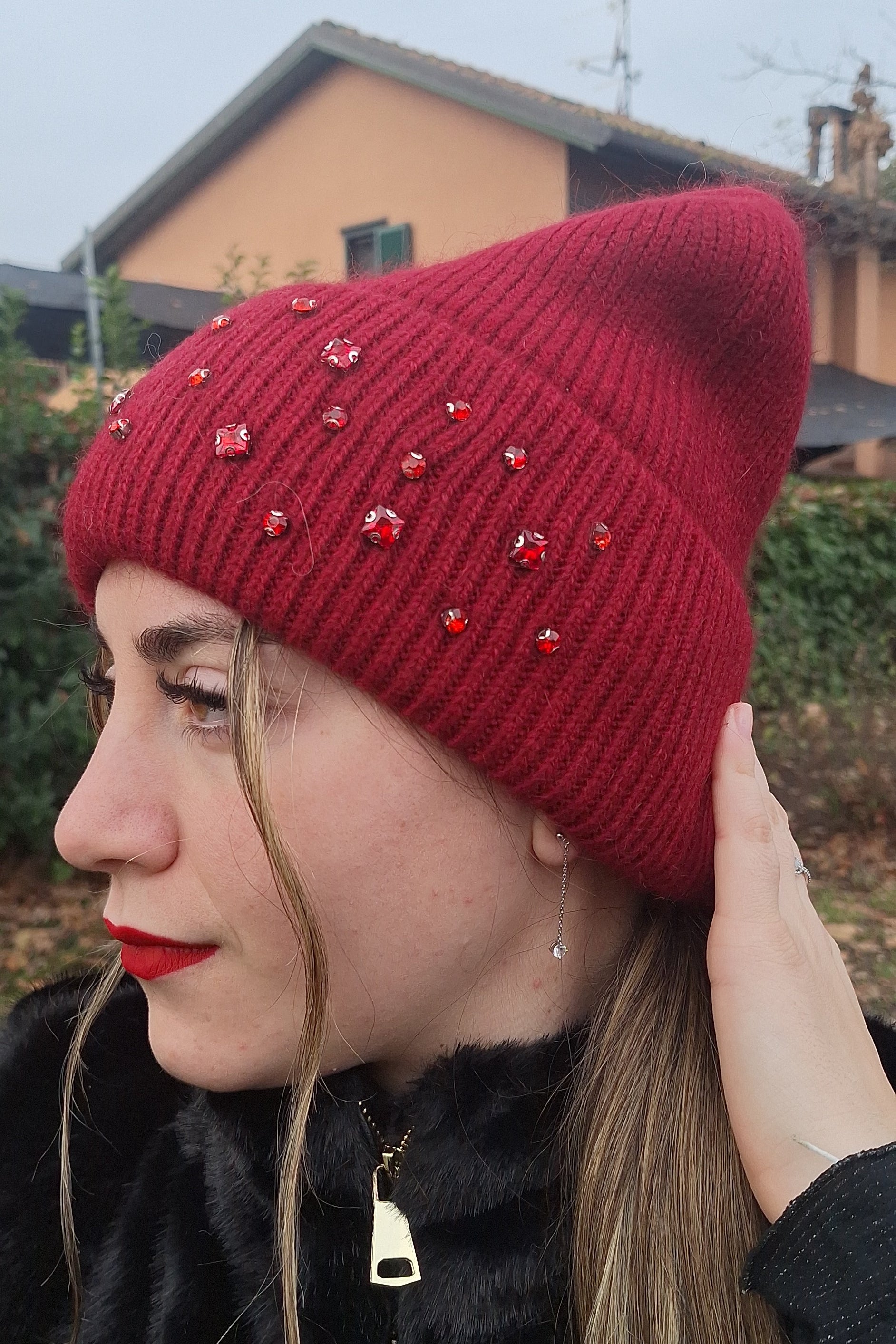 CUFFIA LANA RIVOLI ROSSA