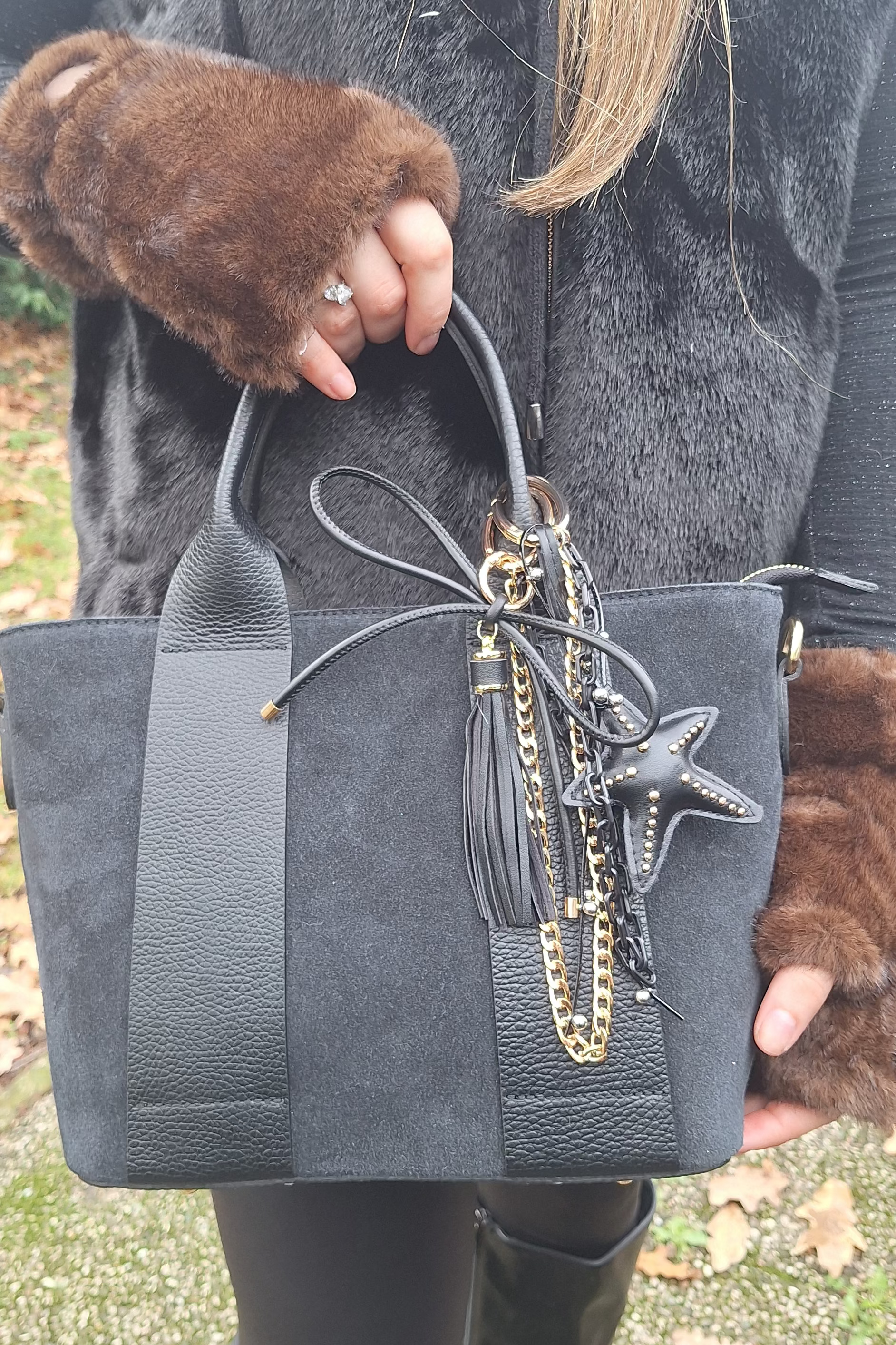 CHARMS STELLA ECOPELLE NERO