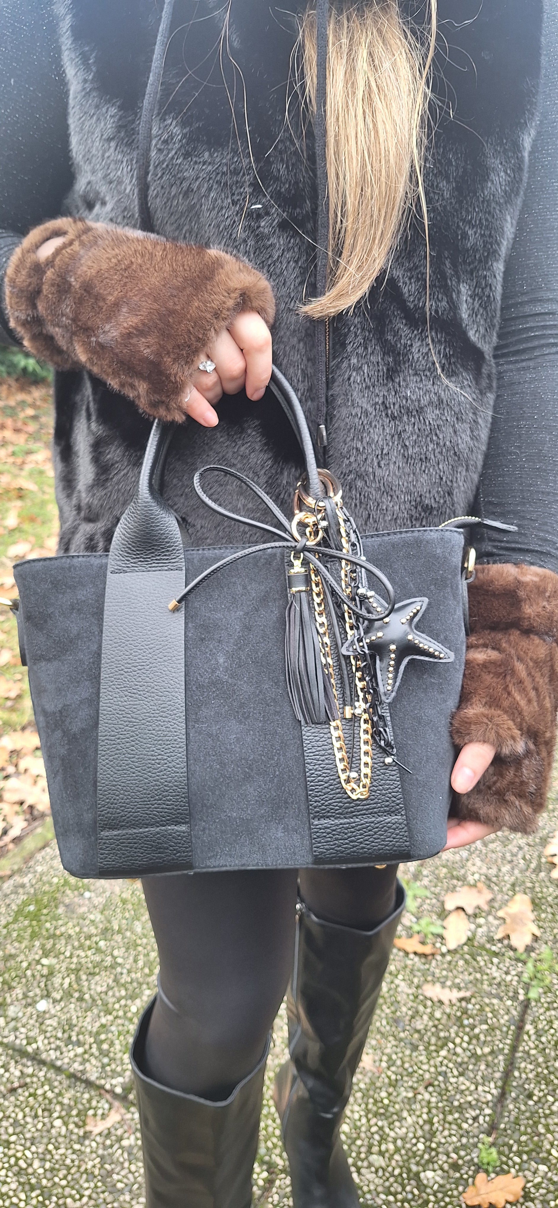 CHARMS STELLA ECOPELLE NERO