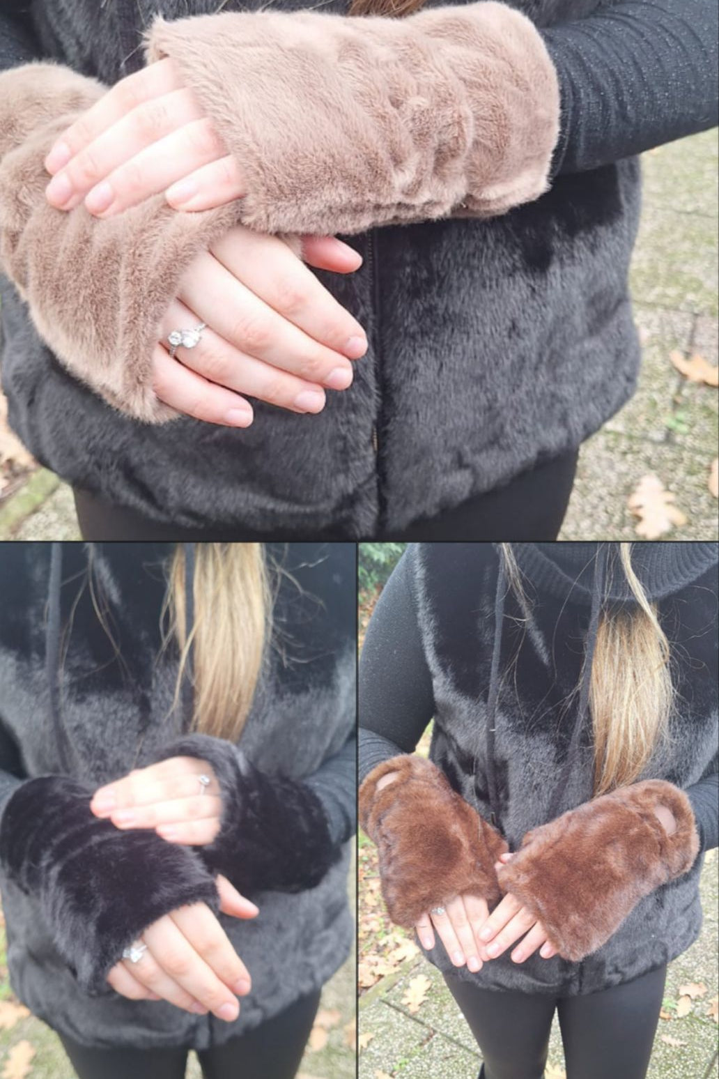 GUANTO ECOPELLICCIA SENZA DITA