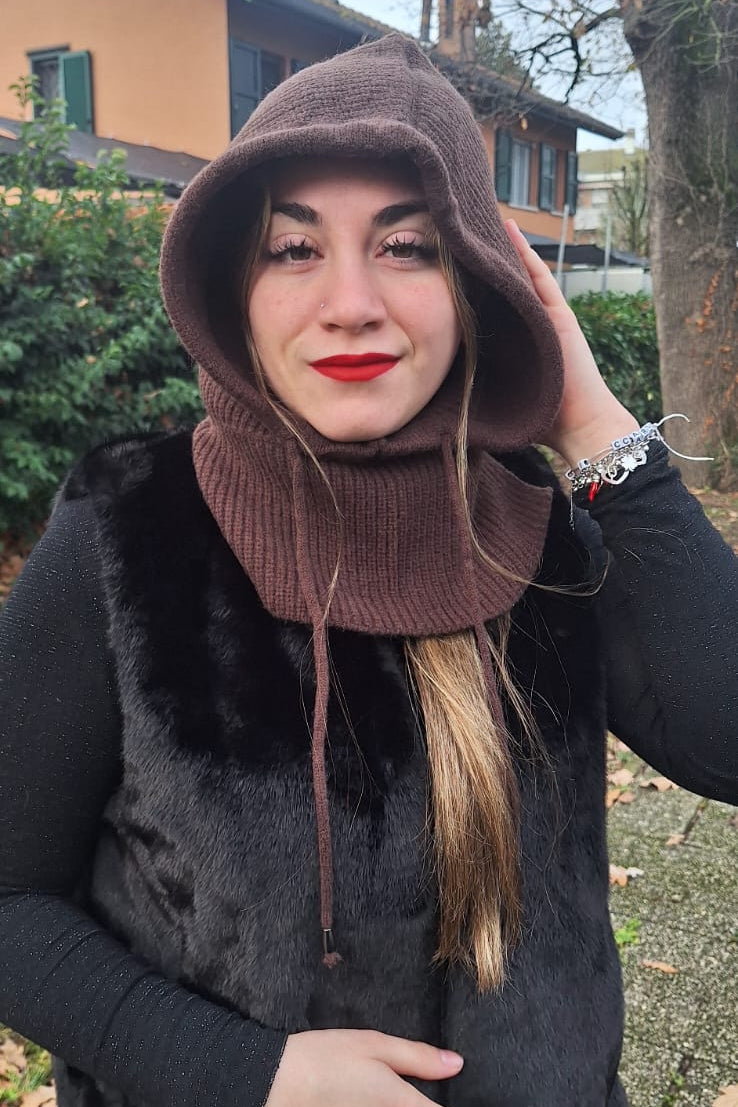BALACLAVA LANA MARRONE COULISSE