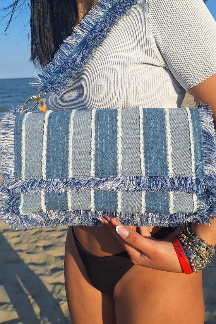 BORSA JEANS FRANGE SONIA