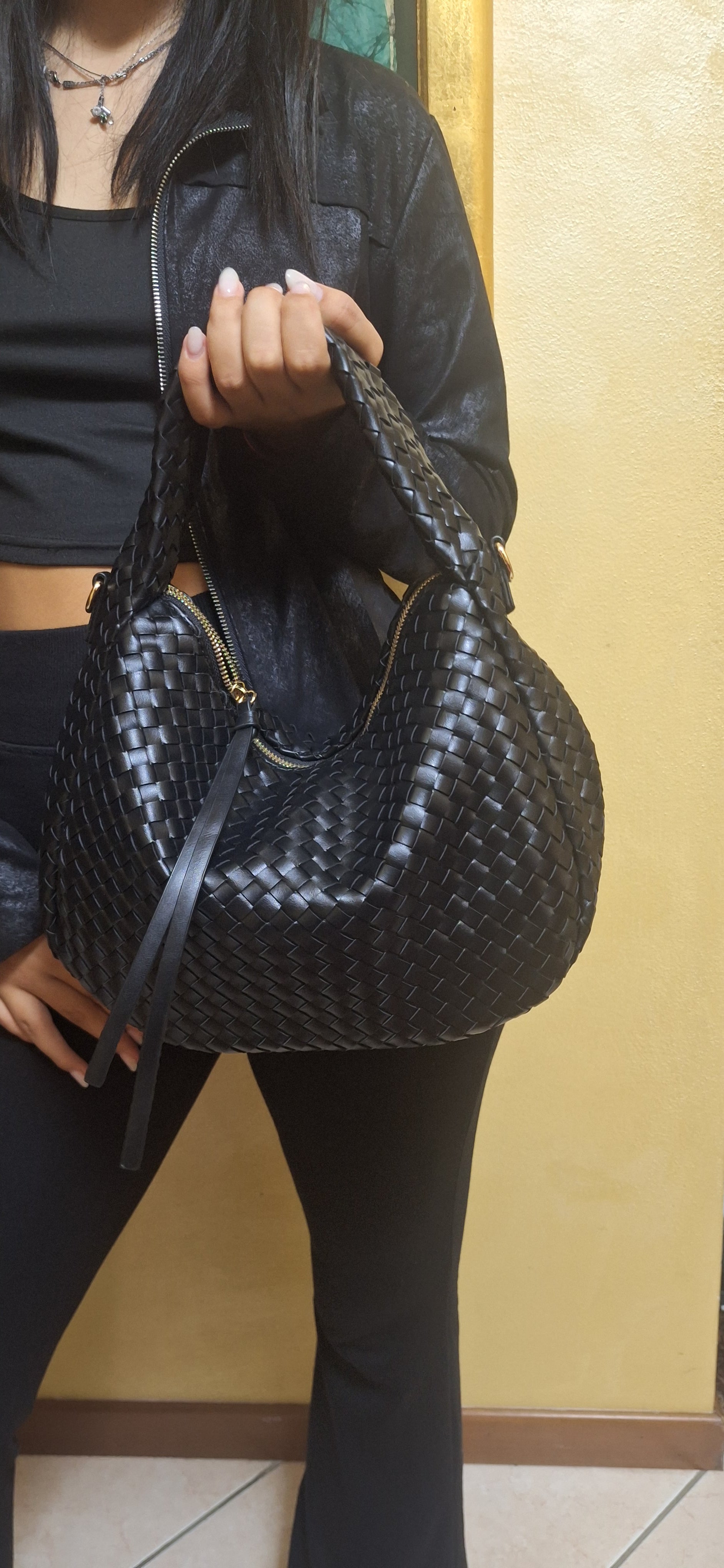 BORSA INTRECCIATA NERA