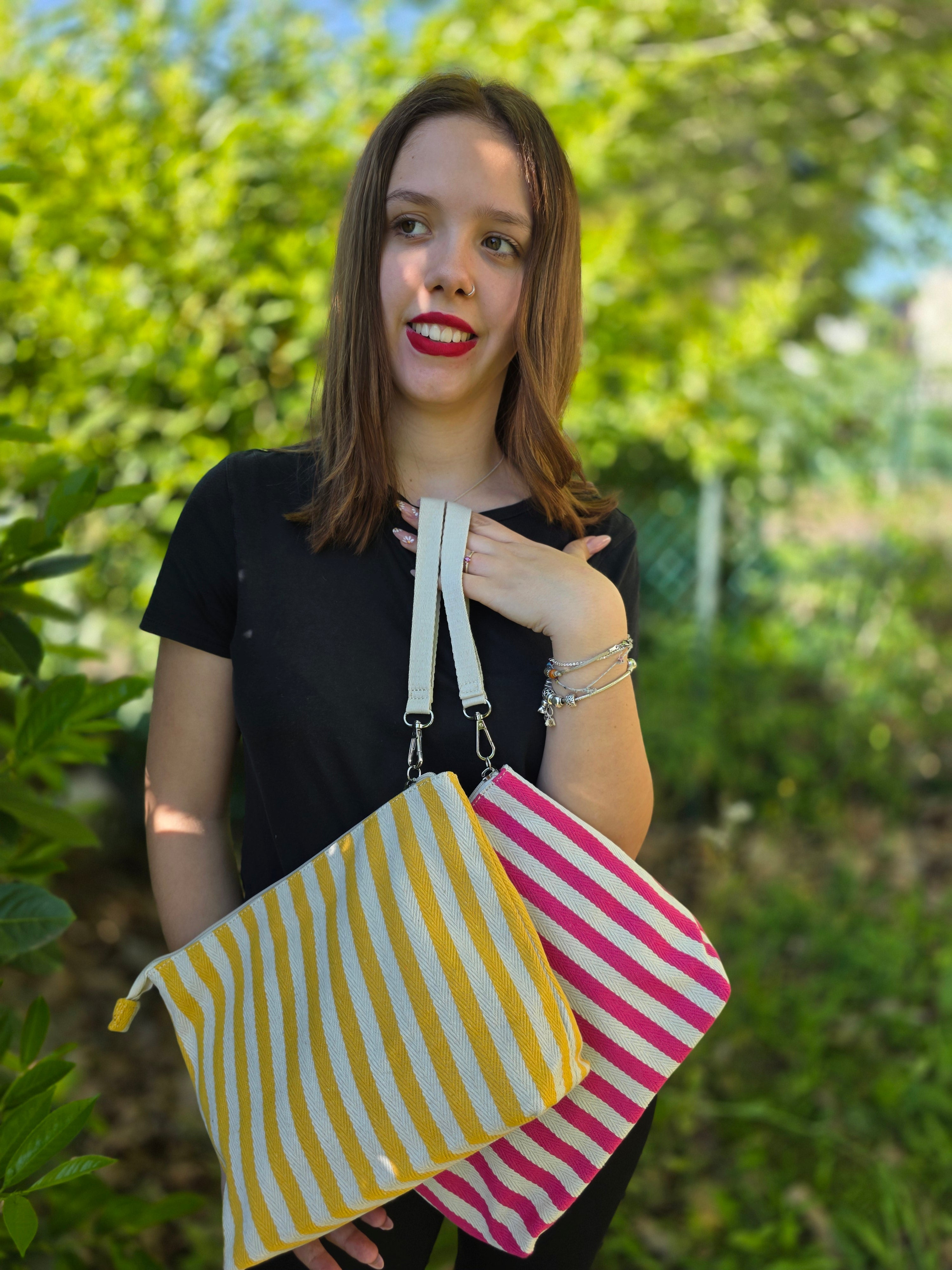 POCHETTE RIGHE ROSY