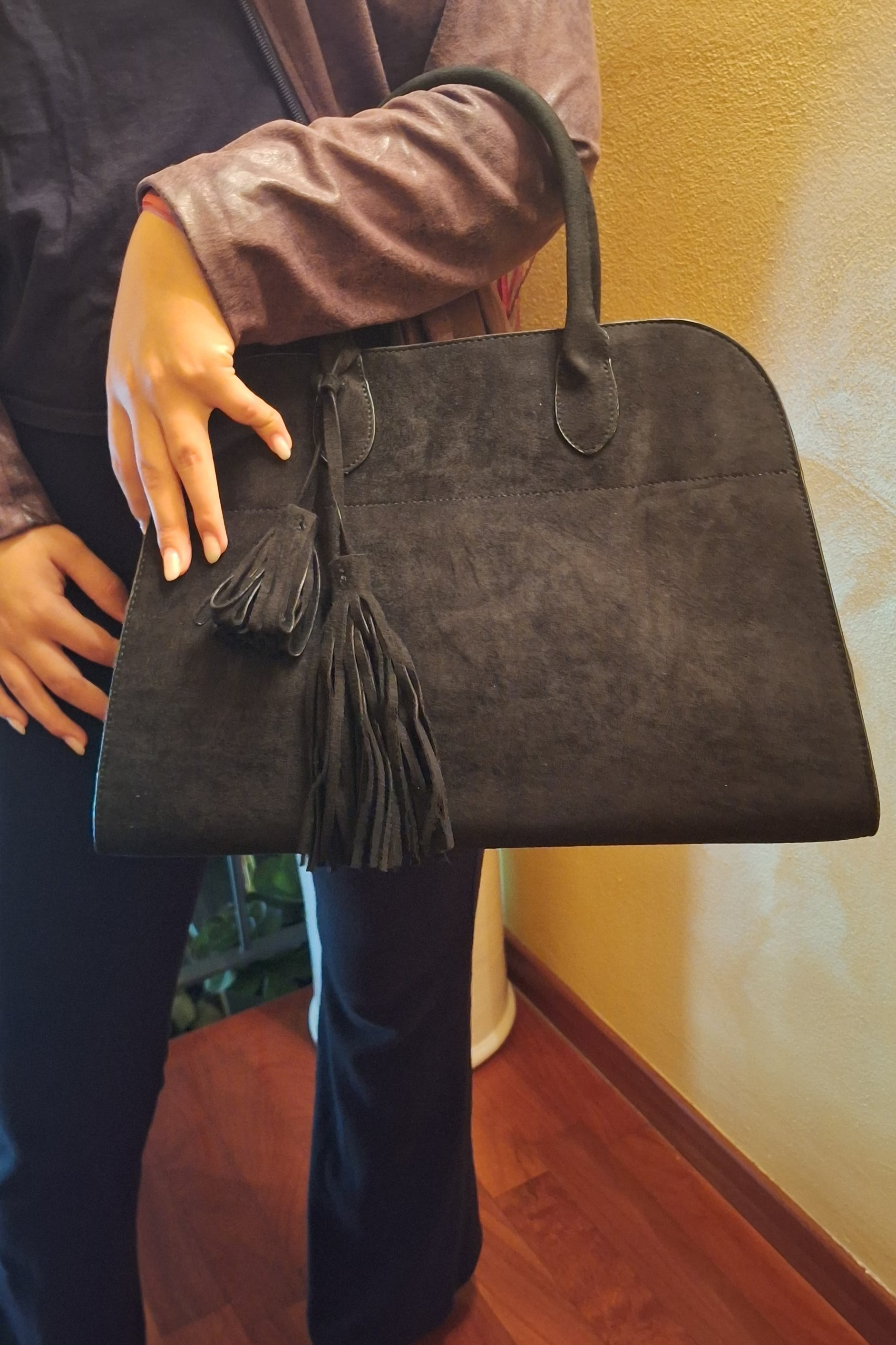 BORSA GRANDE SHOPPING CAMOSCIO