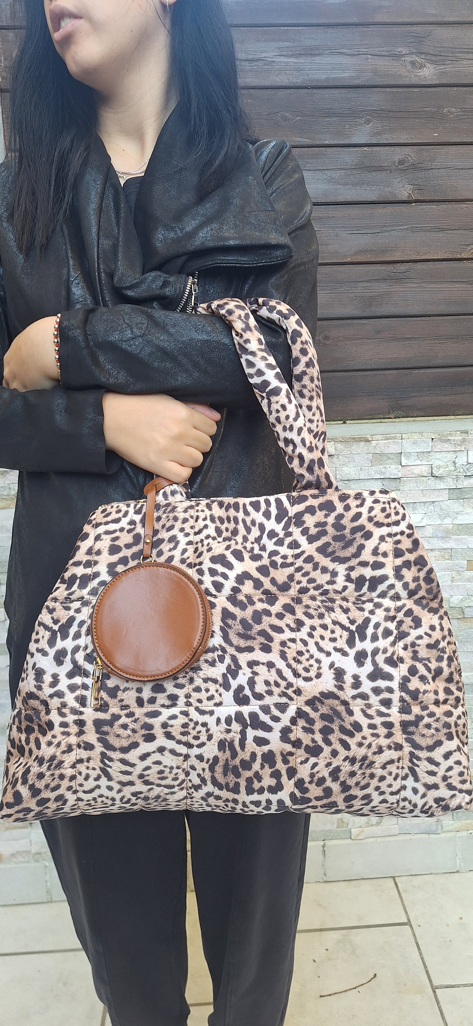 BORSA MORBIDA TRAPUNTA MACULATA