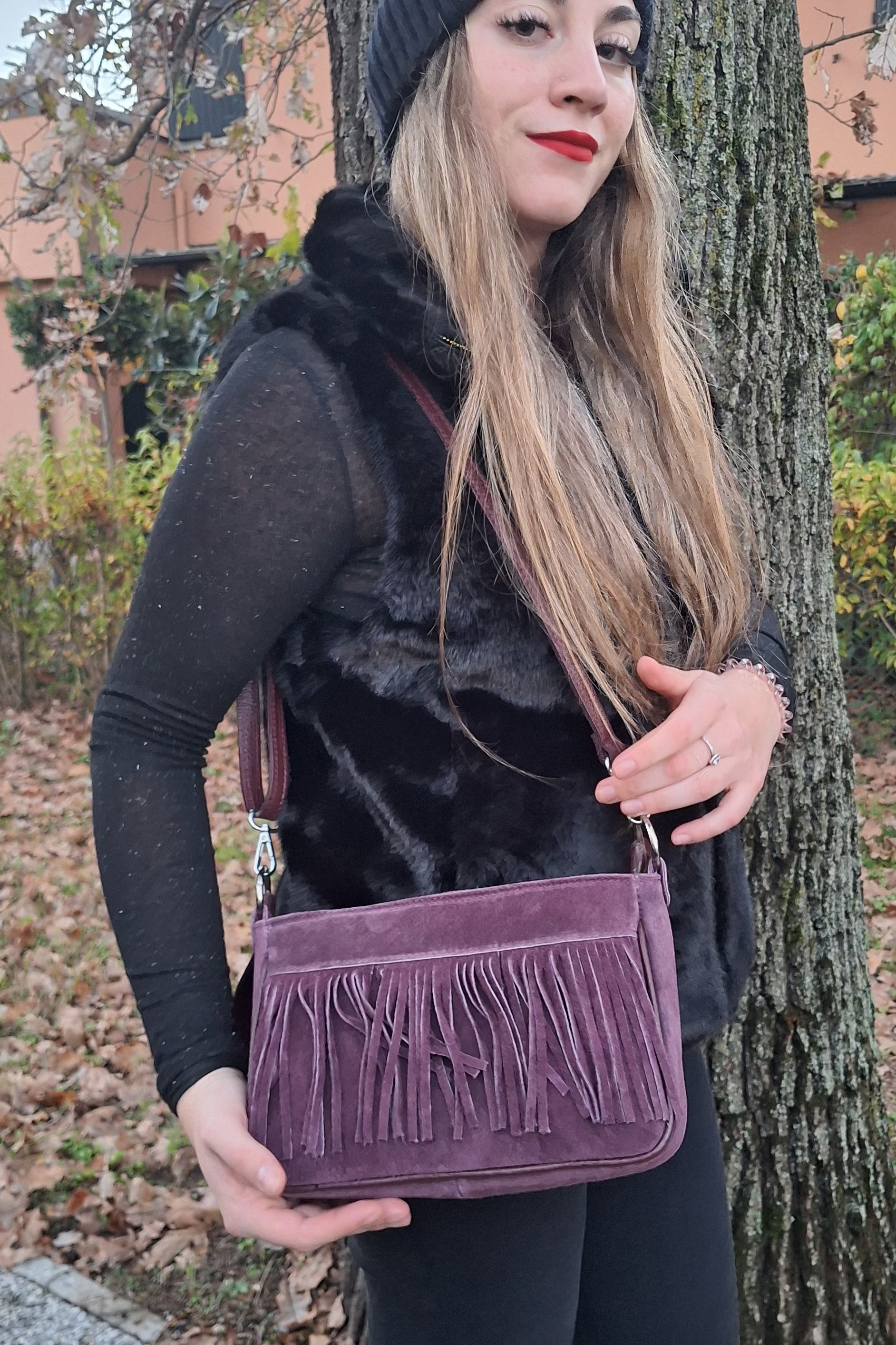 BORSA VANE FRANGE VERA PELLE