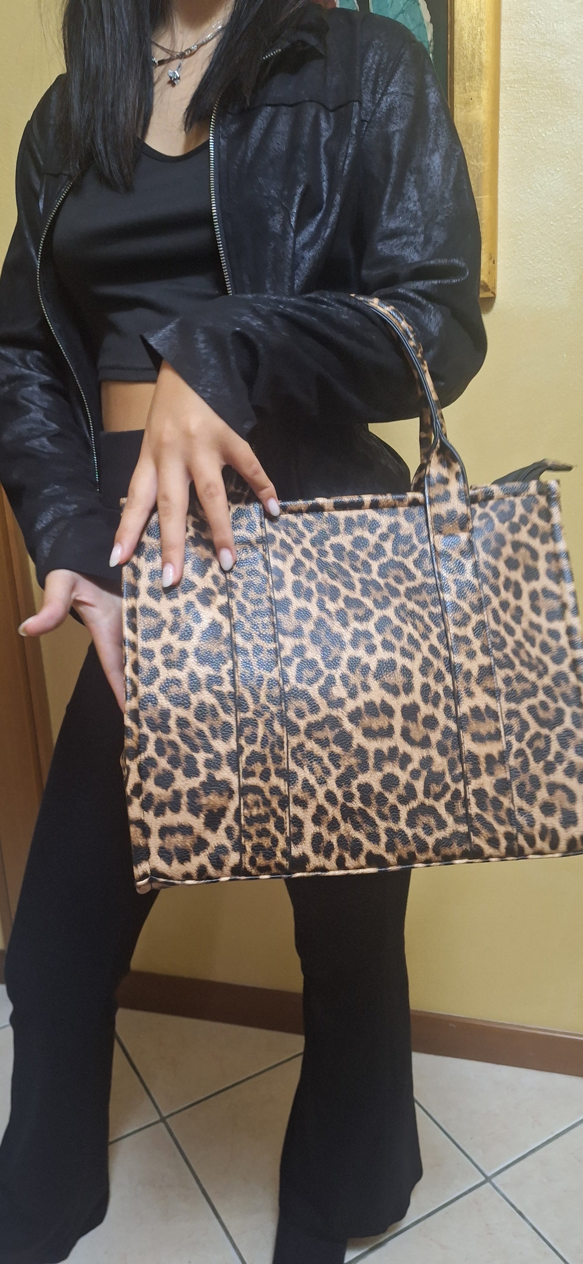 BORSA GRANDE SHOPPING MACULATA