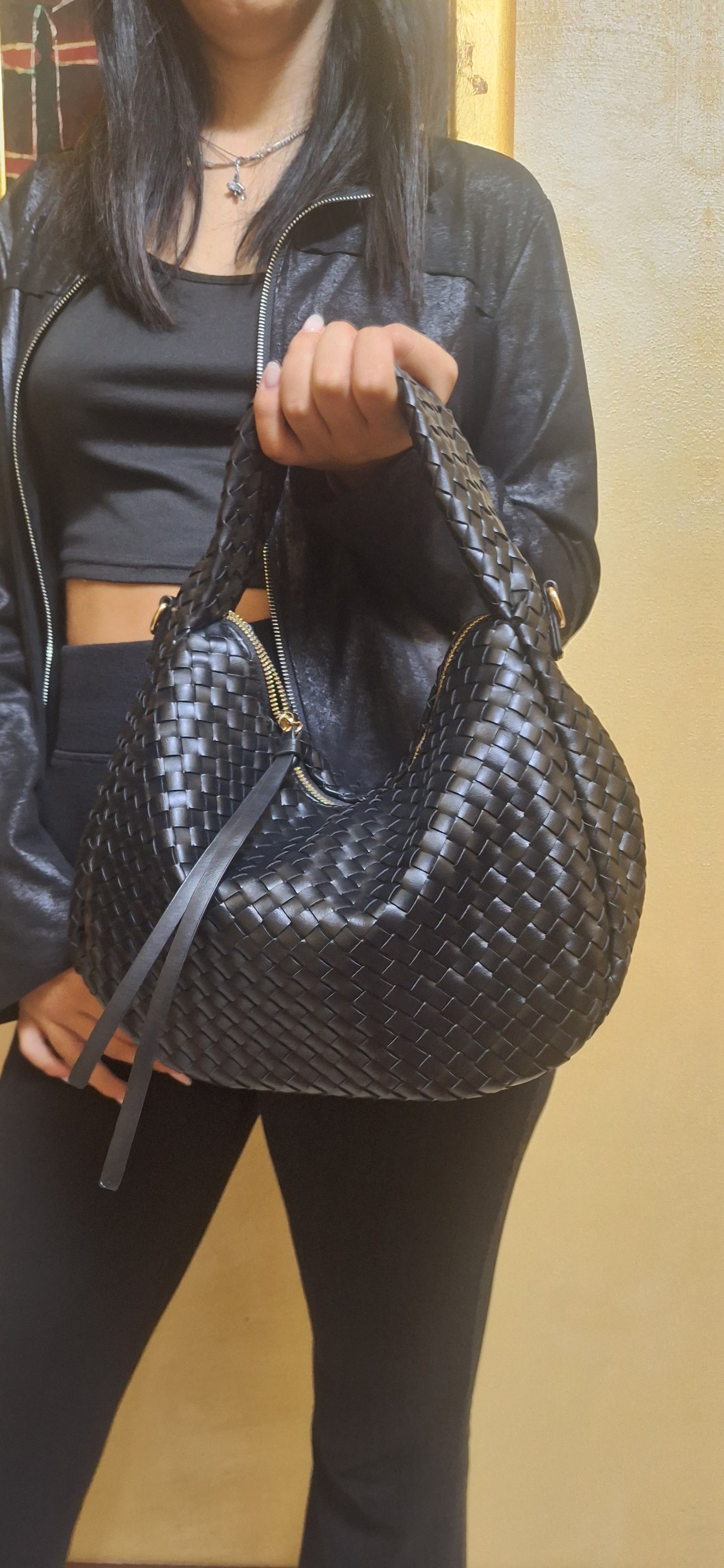 BORSA INTRECCIATA NERA