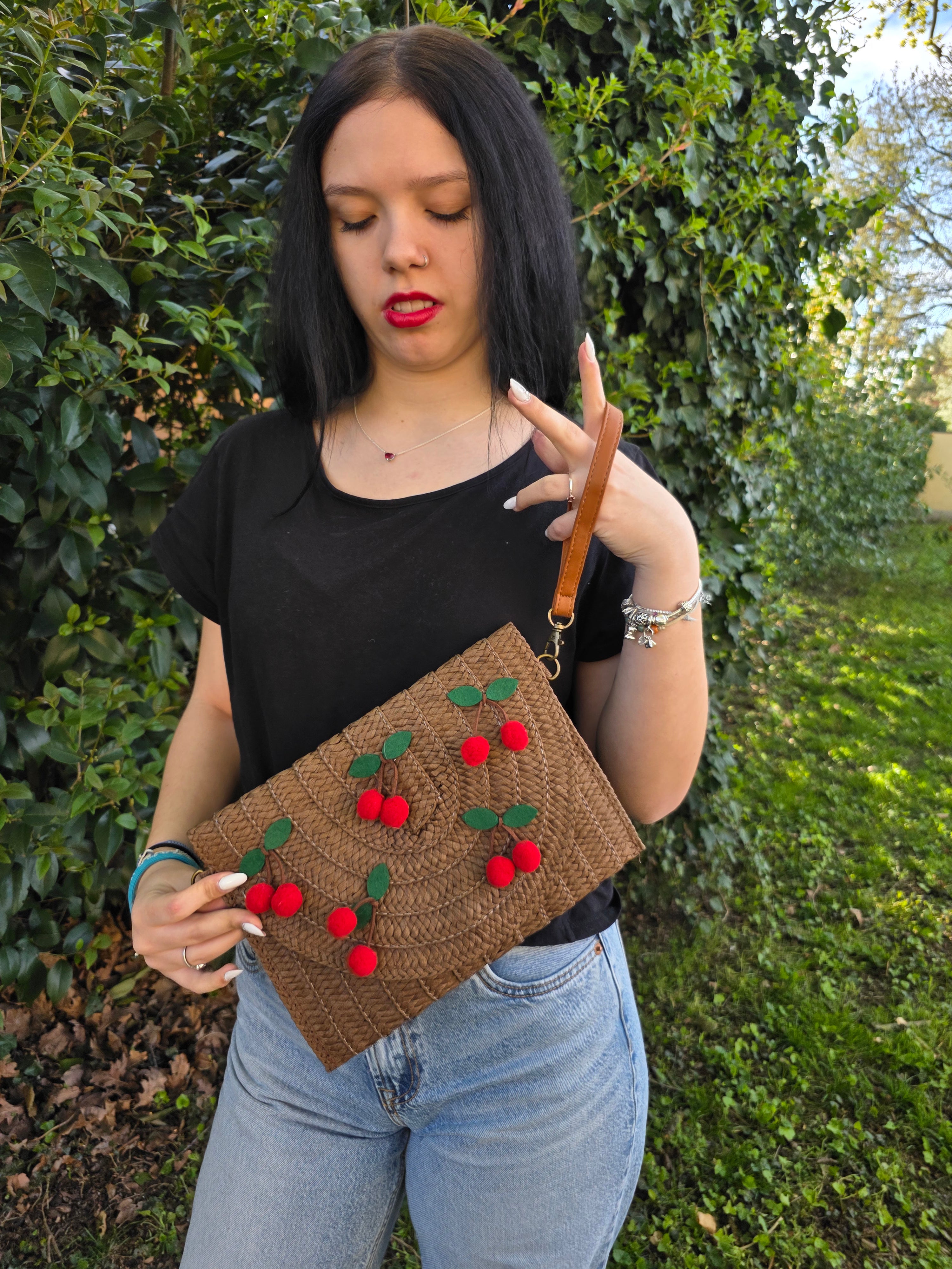POCHETTE PAGLIA CILIEGE