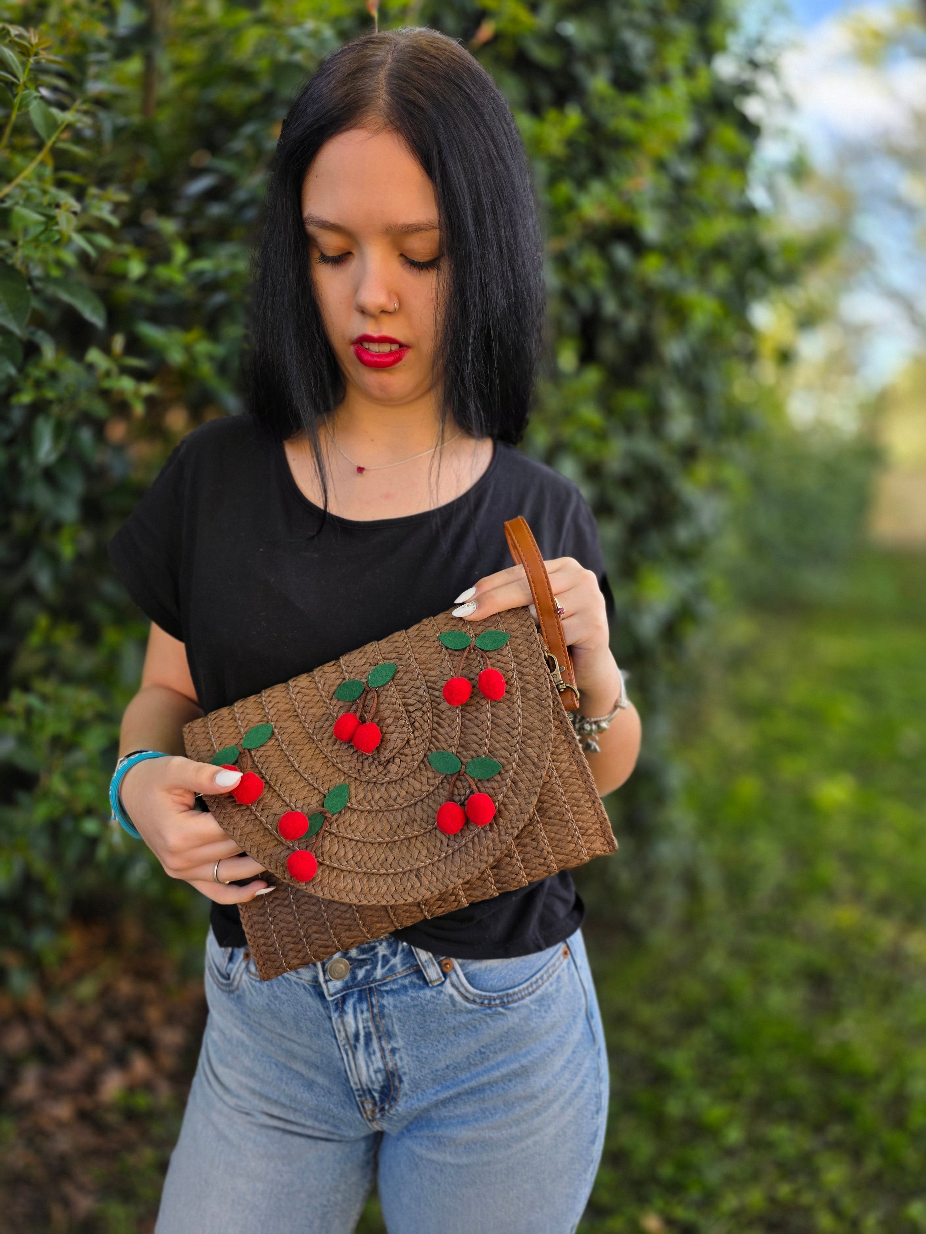 POCHETTE PAGLIA CILIEGE