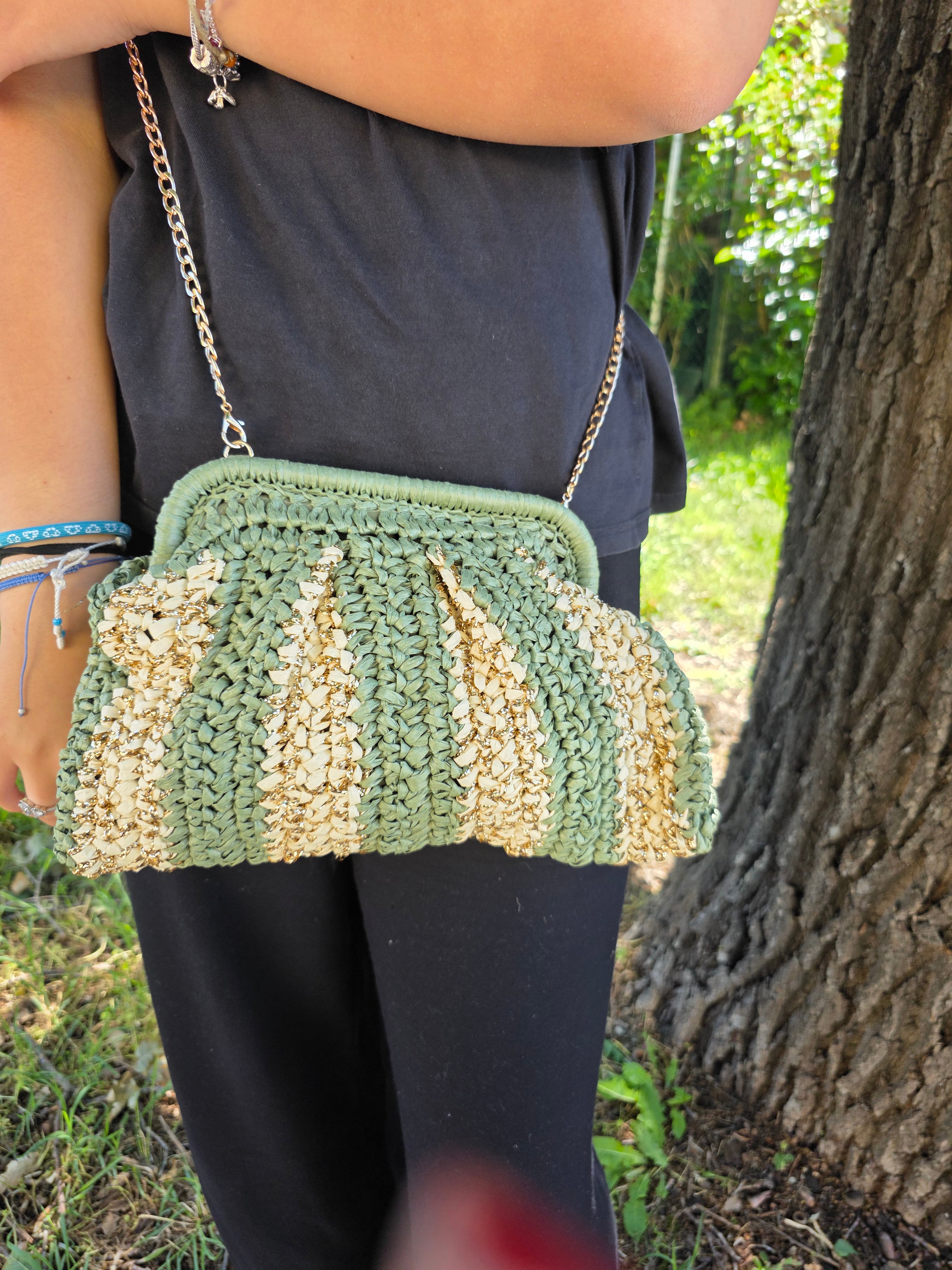 BORSELLO PAGLIA LUREX ANNA