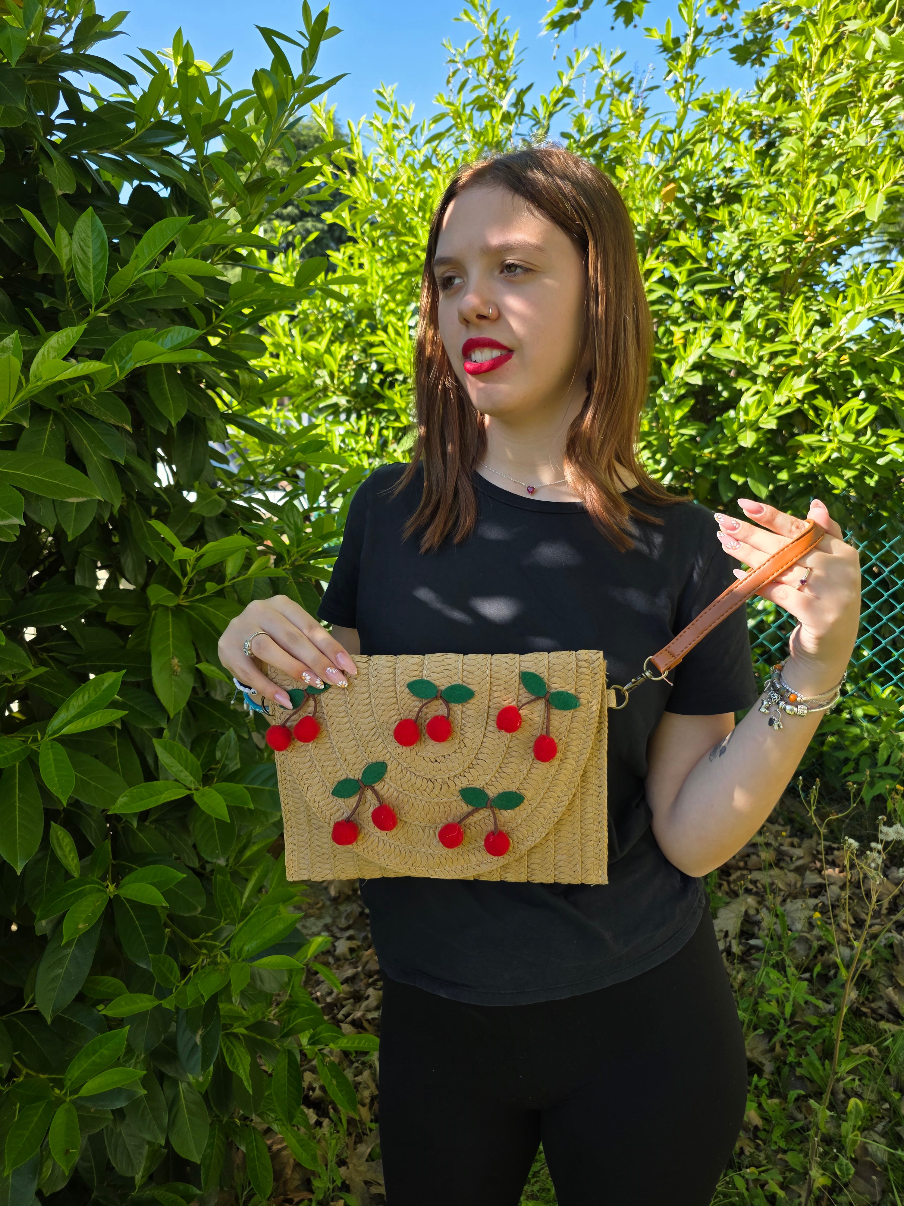 POCHETTE PAGLIA CILIEGE