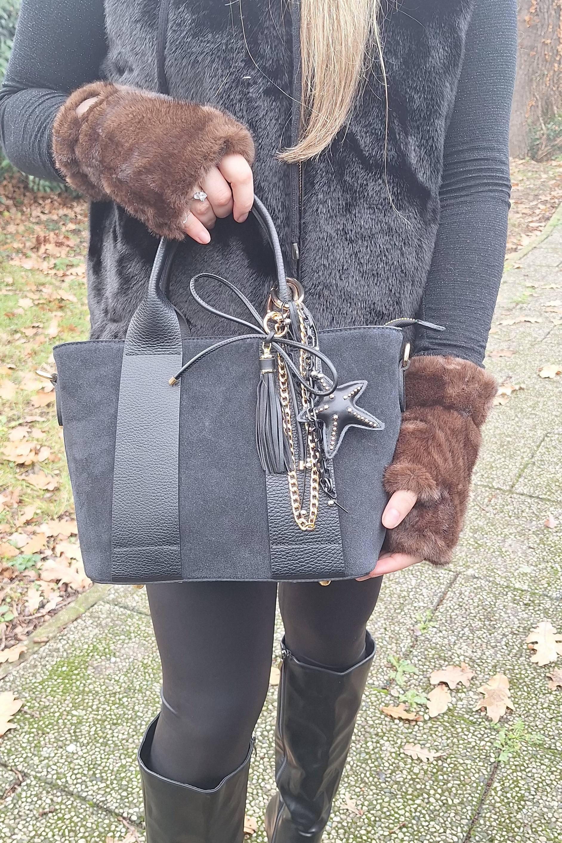 CHARMS STELLA ECOPELLE NERO