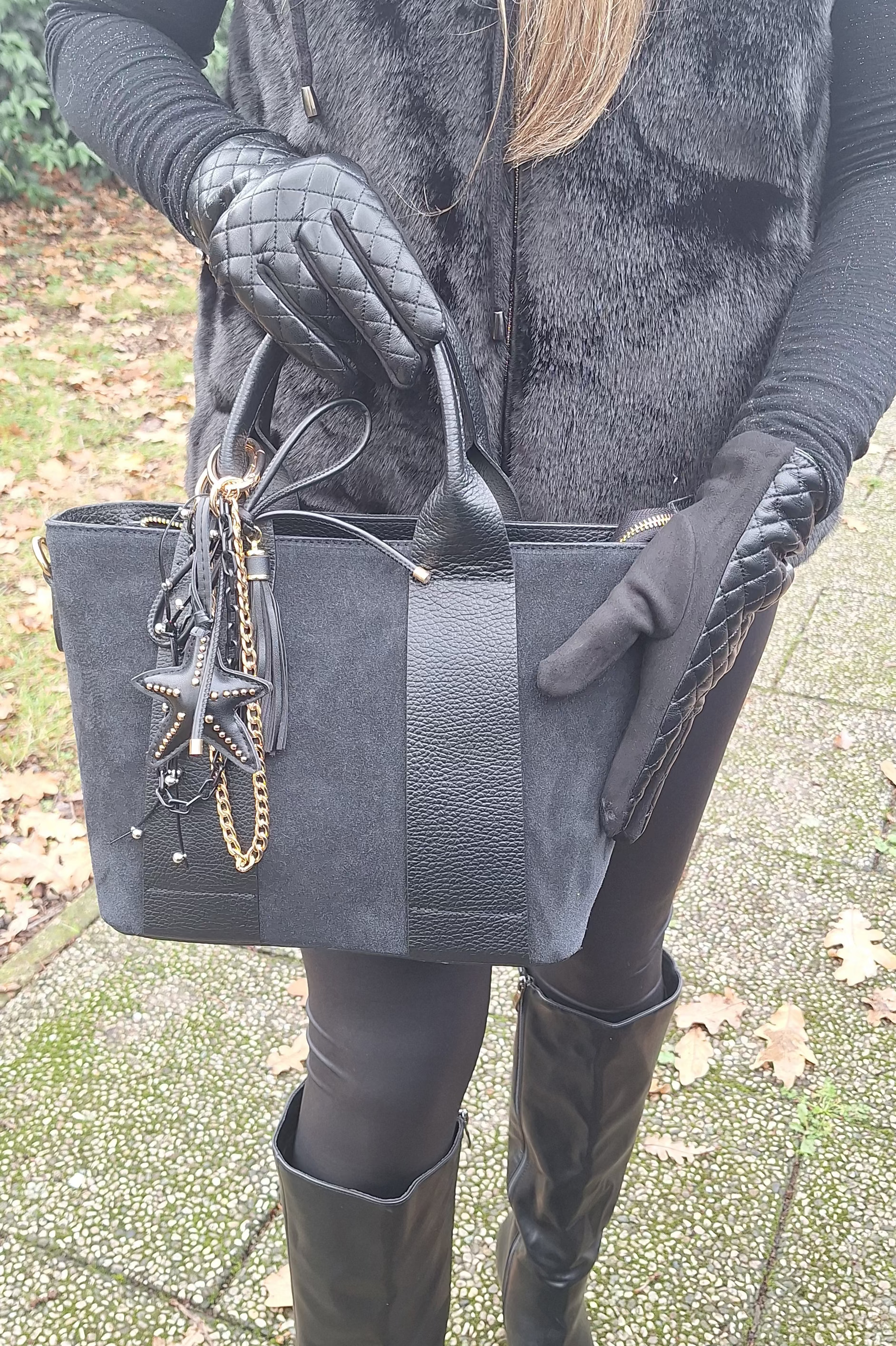 CHARMS STELLA ECOPELLE NERO