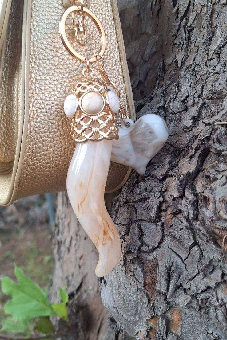 CHARMS CORNO NATURALE SFUMATO CON CIONDOLO CUORE