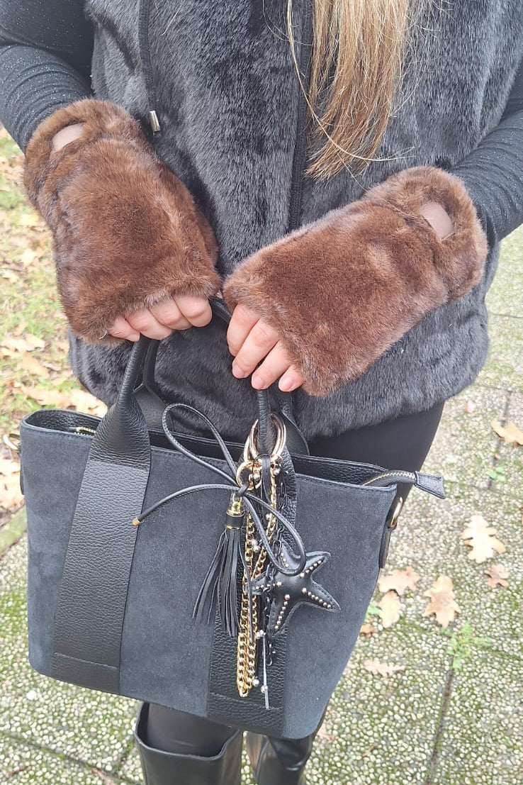 GUANTO ECOPELLICCIA SENZA DITA