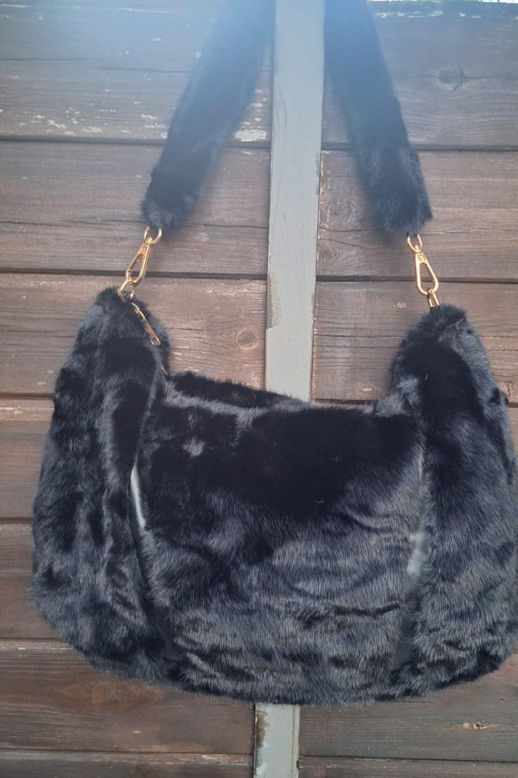 BORSA ONDA ECOPELLICCIA NERO