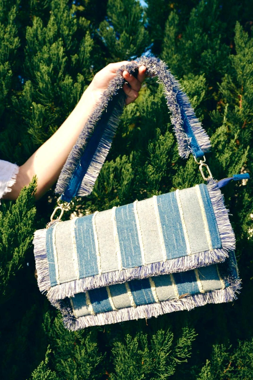 BORSA JEANS FRANGE SONIA