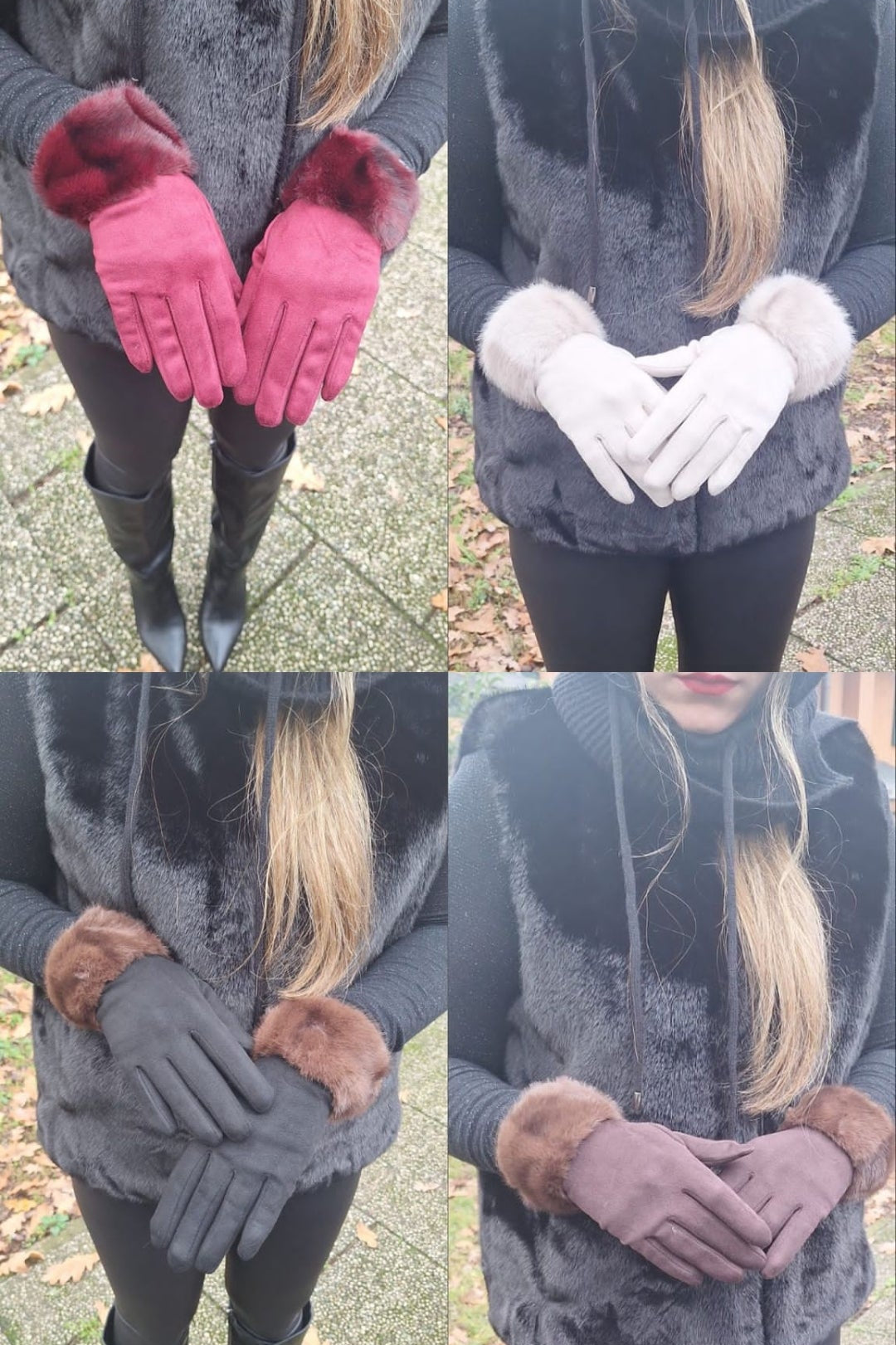 GUANTO CON BORDO ECOPELLICCIA