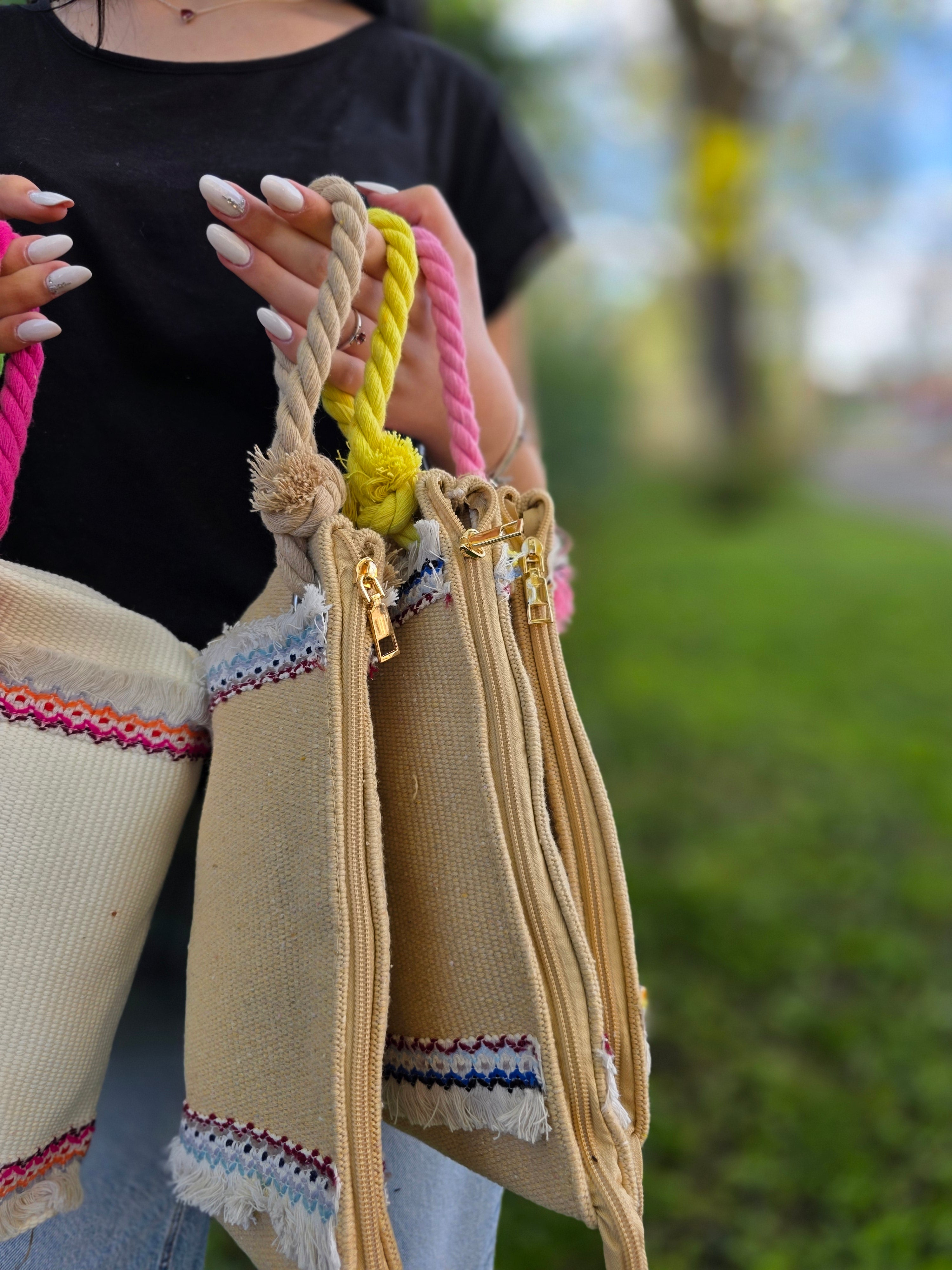 POCHETTE JUTA CON LACCIO
