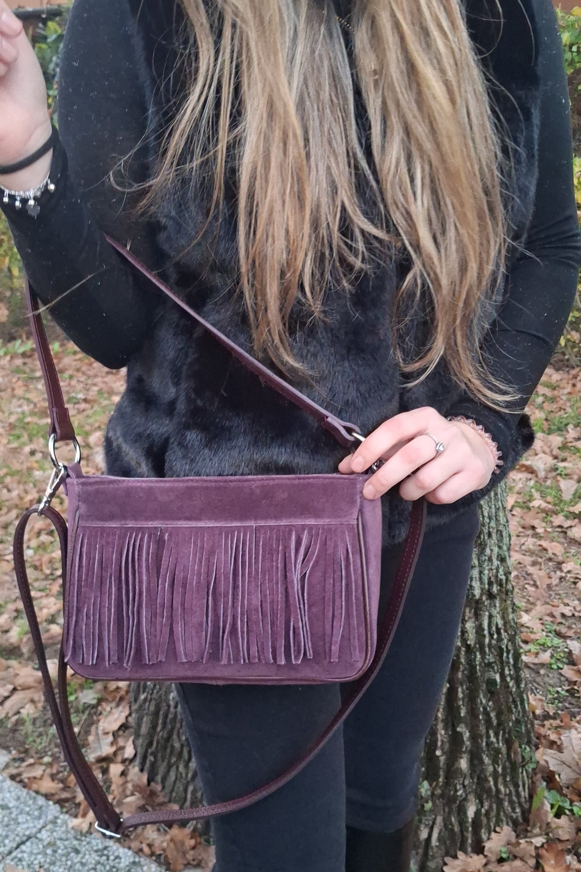 BORSA VANE FRANGE VERA PELLE