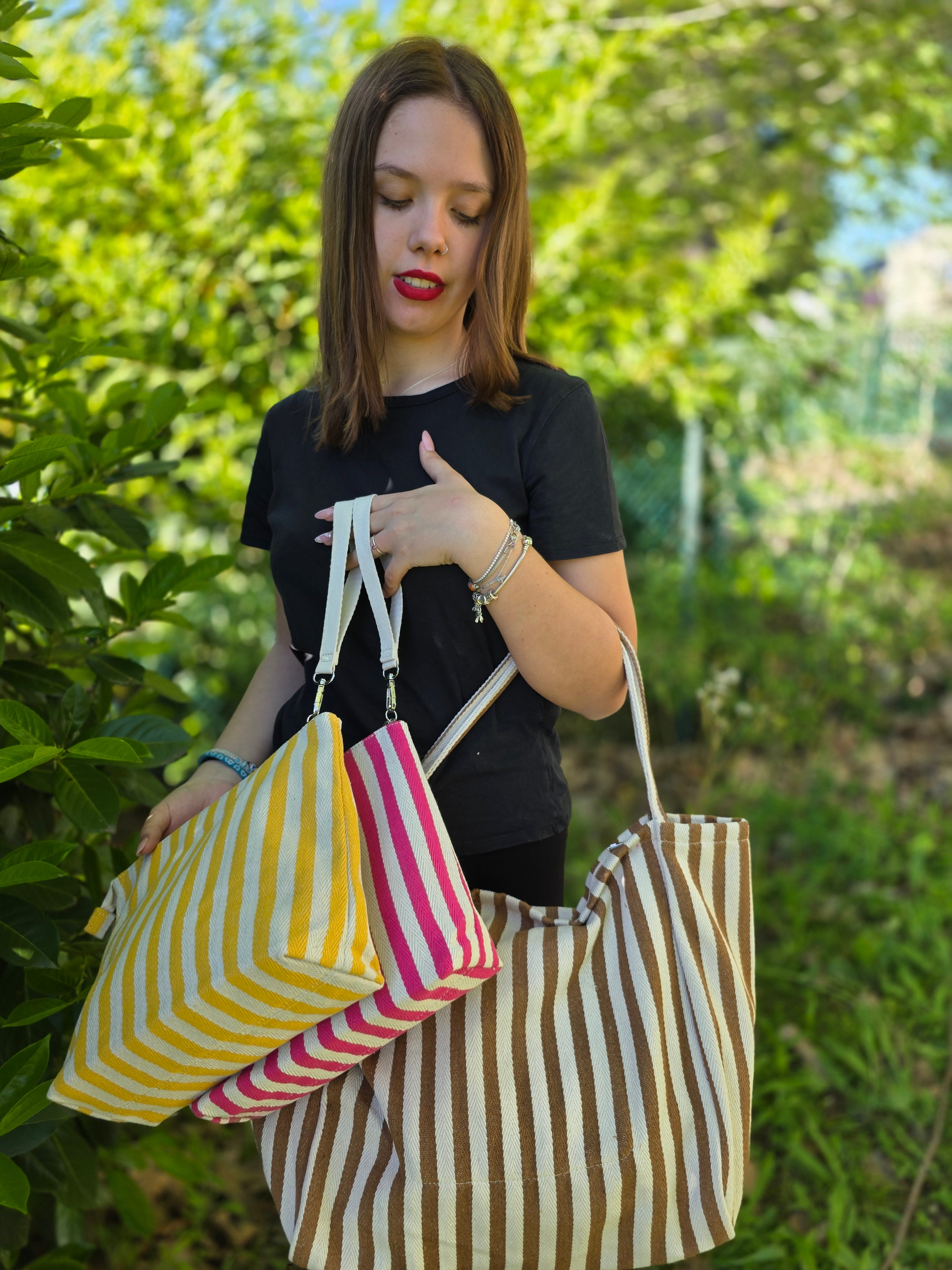 POCHETTE RIGHE ROSY