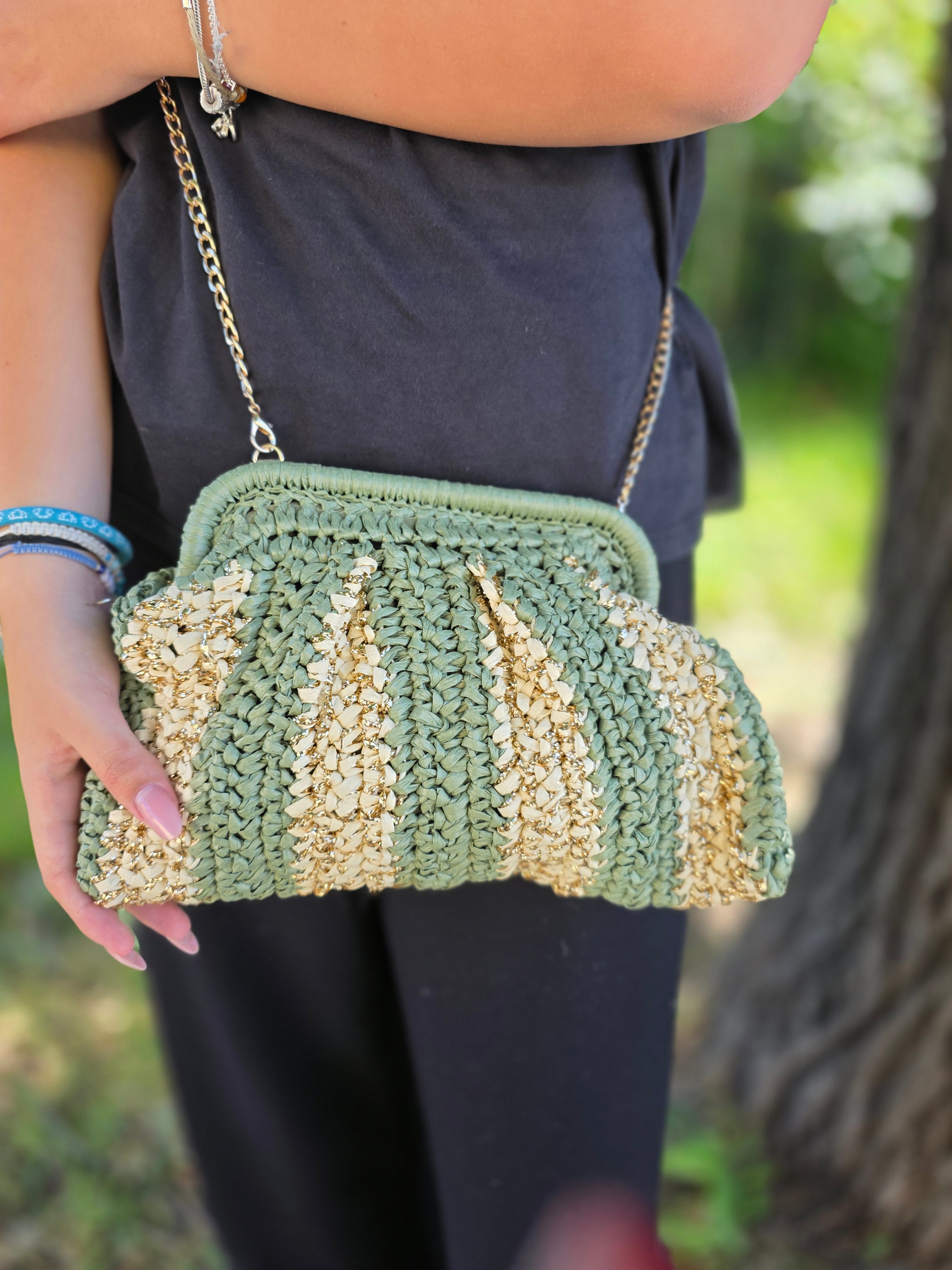 BORSELLO PAGLIA LUREX ANNA