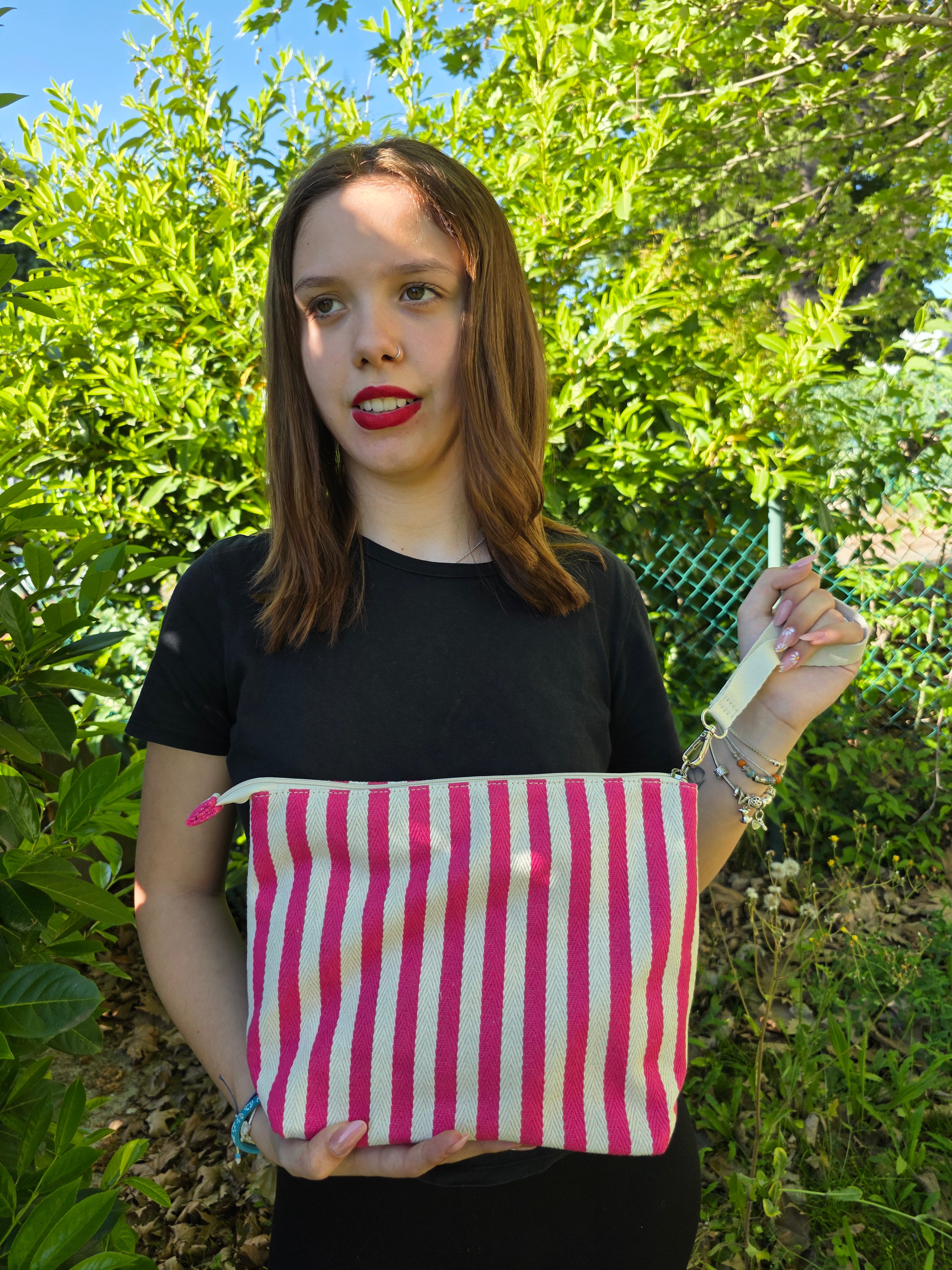 POCHETTE RIGHE ROSY