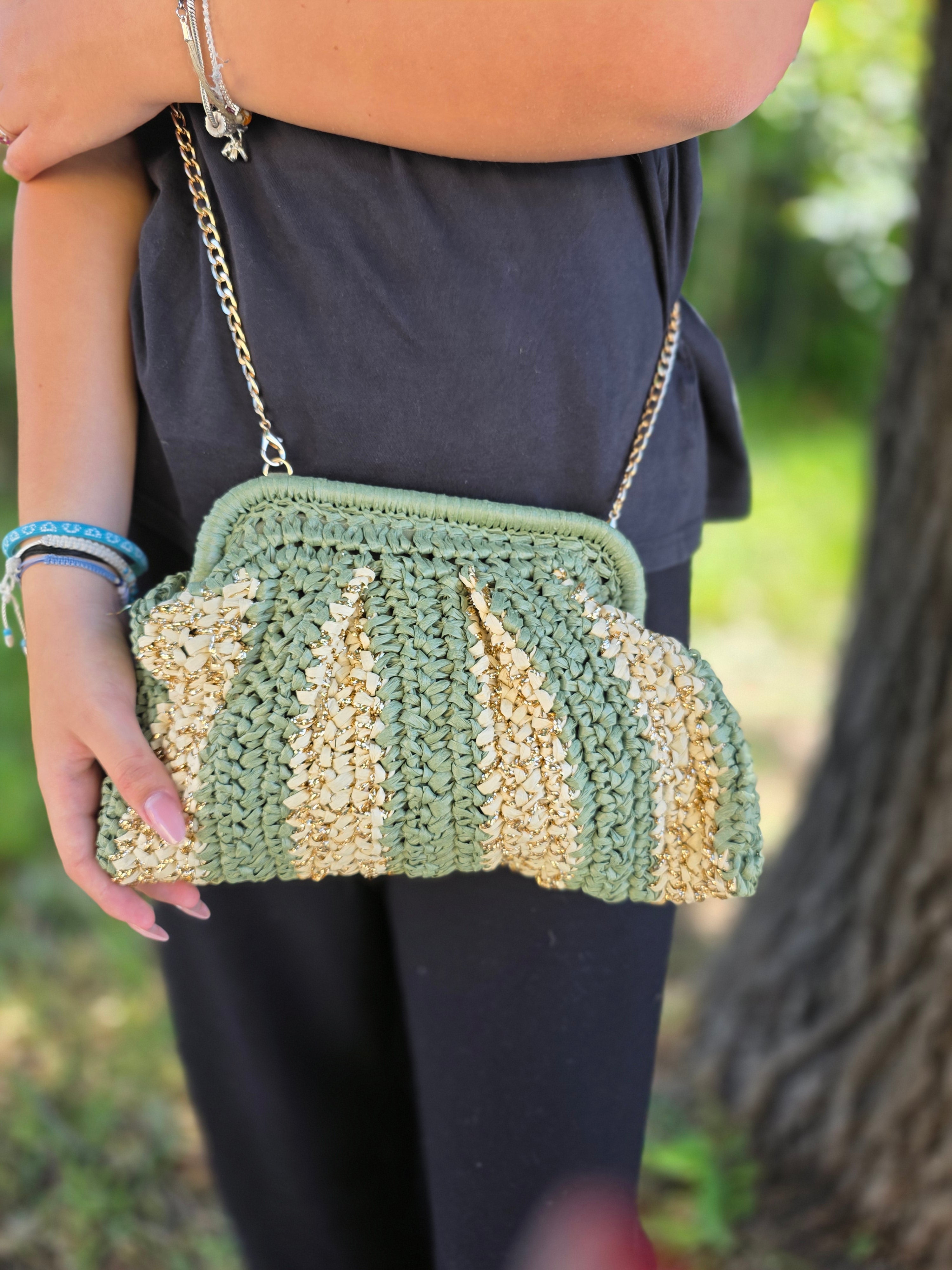 BORSELLO PAGLIA LUREX ANNA