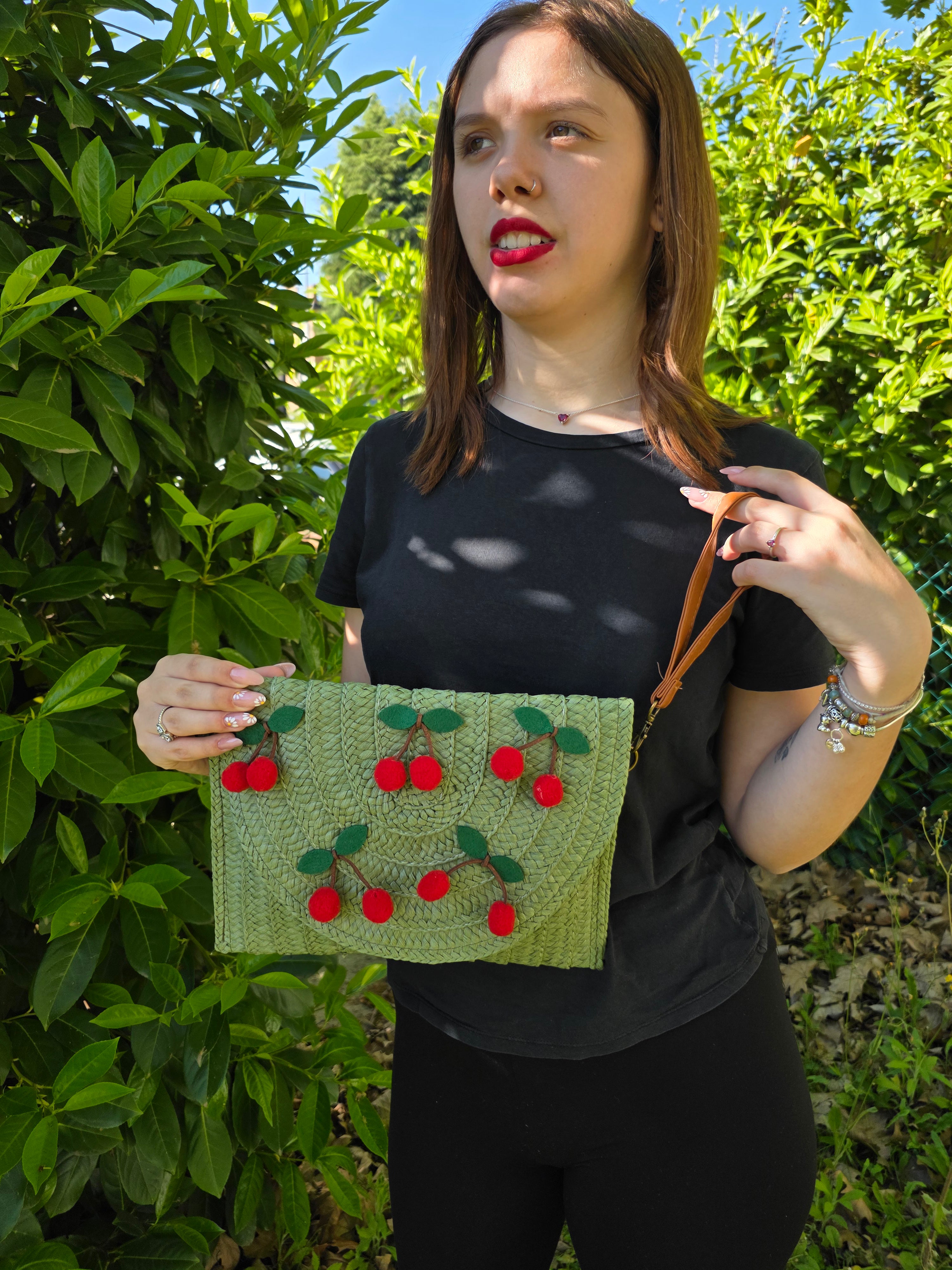 POCHETTE PAGLIA CILIEGE