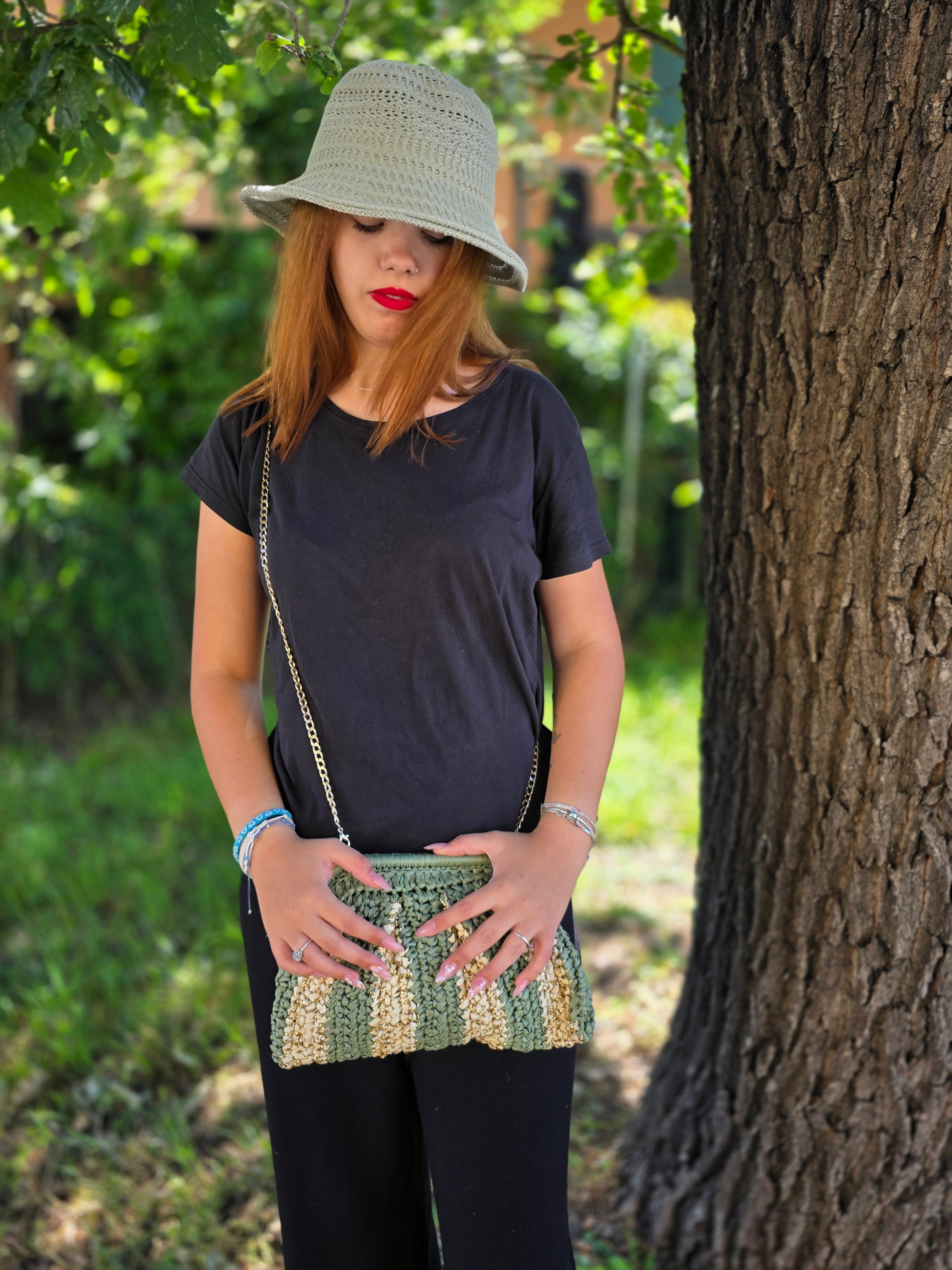 BORSELLO PAGLIA LUREX ANNA