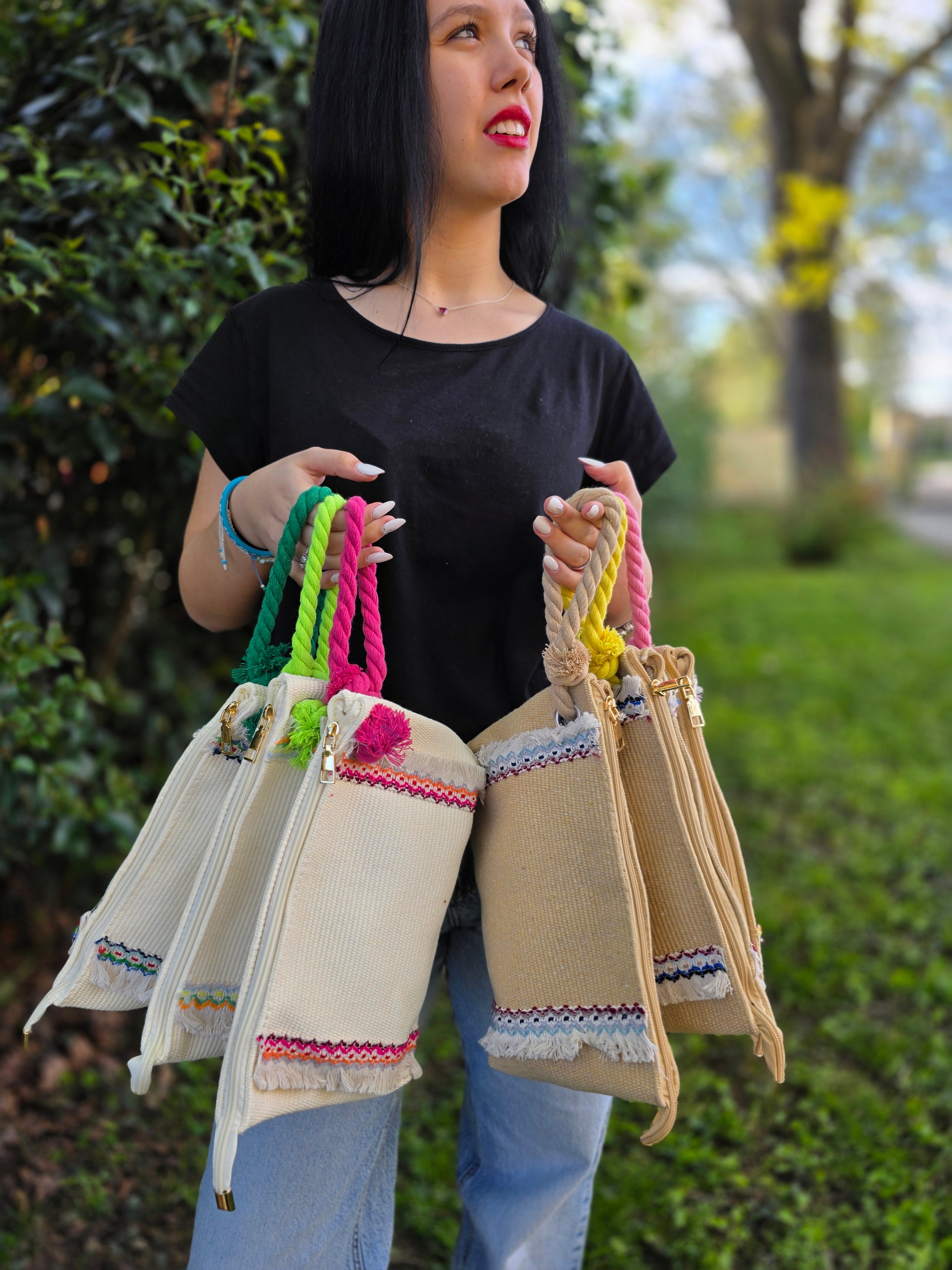POCHETTE JUTA CON LACCIO